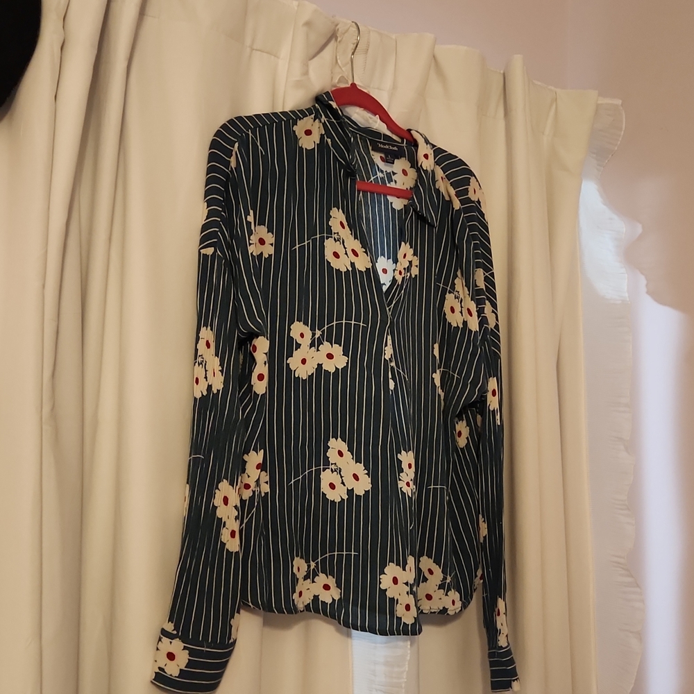 Modcloth long-sleeved floral blouse